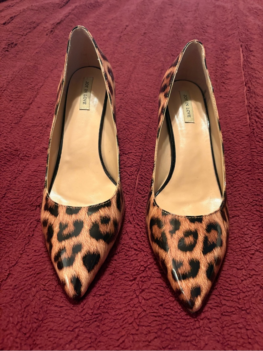 Leopard Print Pointed Toe kitten heal